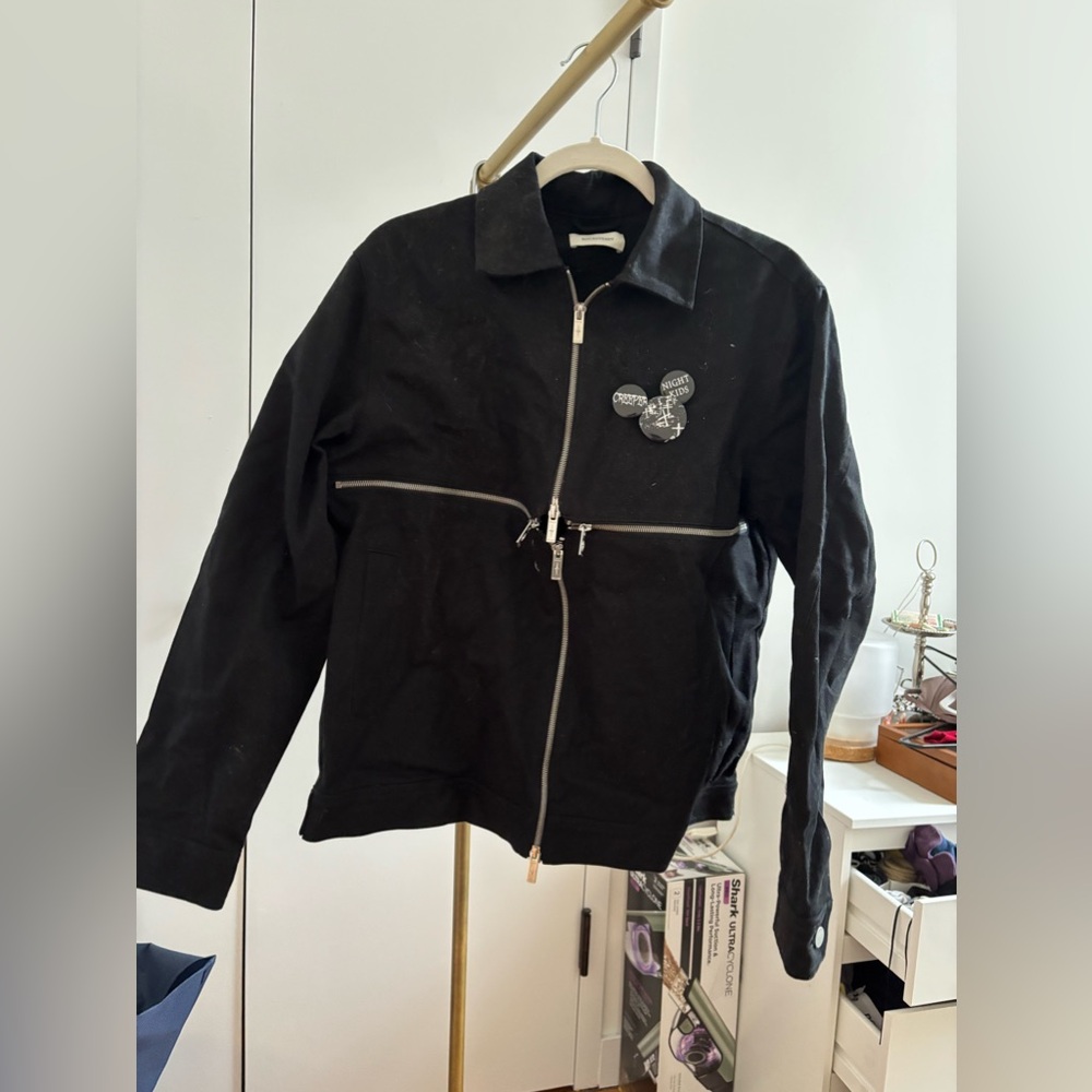 Black punk rock zip-up jacket